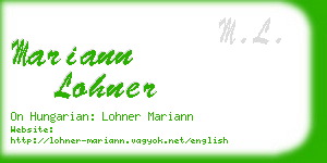 mariann lohner business card